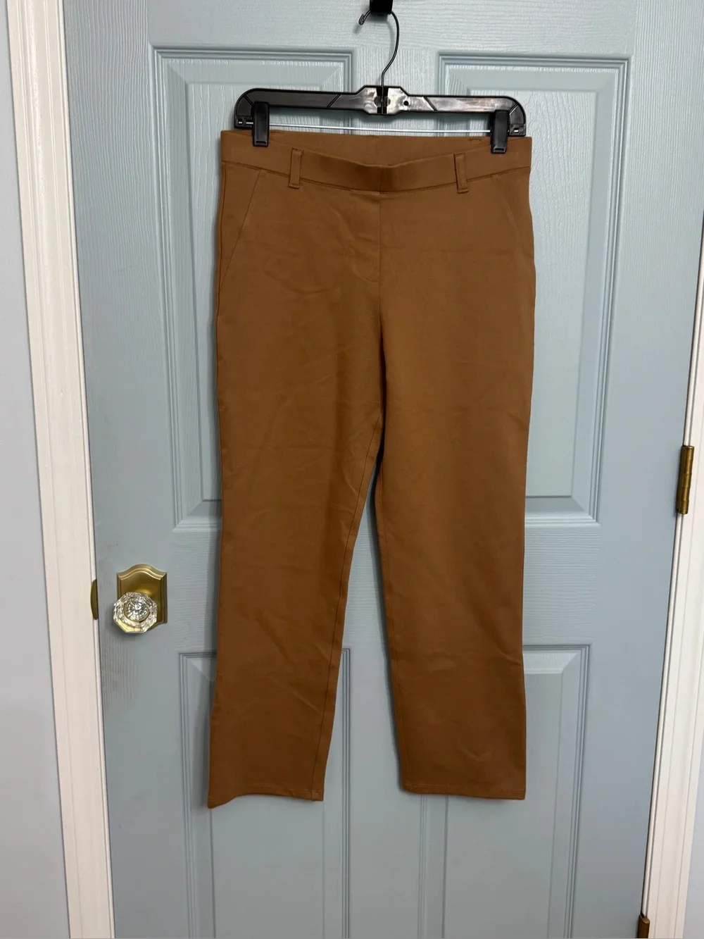 Quince Women’s Ultra Stretch Ponte Straight Leg Pants Medium Roasted Pecan Brown